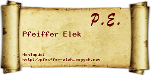 Pfeiffer Elek névjegykártya