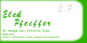 elek pfeiffer business card